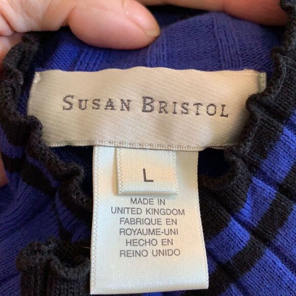 Susan Bristol purply/blue ribbed turtleneck sweater - Picture 7 of 8
